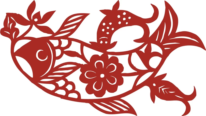 中国风中式传统喜庆民俗人物动物窗花剪纸插画边框AI矢量PNG素材【296】